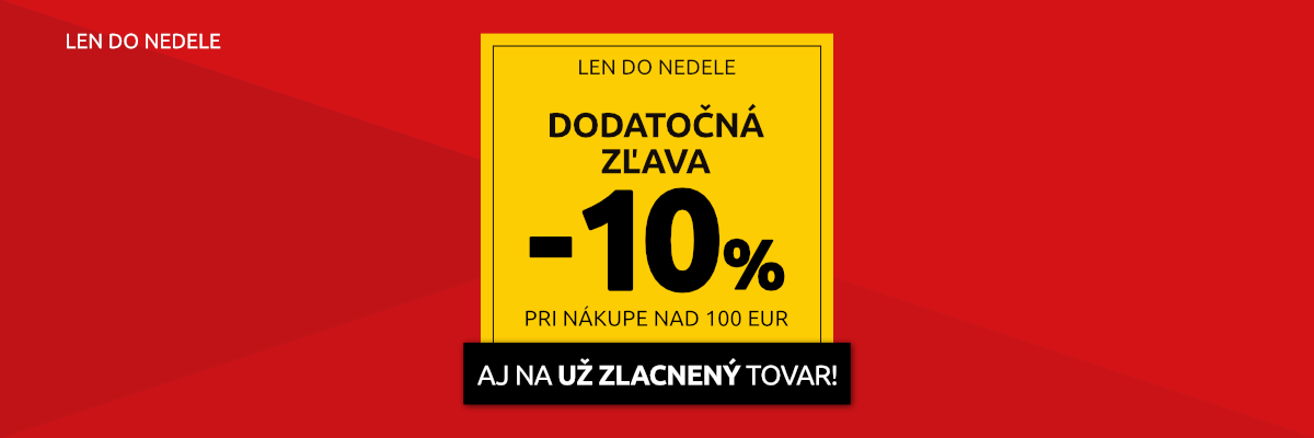 Dodatočná zľava 10% na nábytok a sedačky pri nákupe nad 100€. Len do 16. júna.