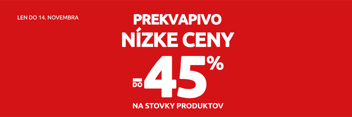 Prekvapivo nízke ceny. Akcia platí do 14. novembra 2024